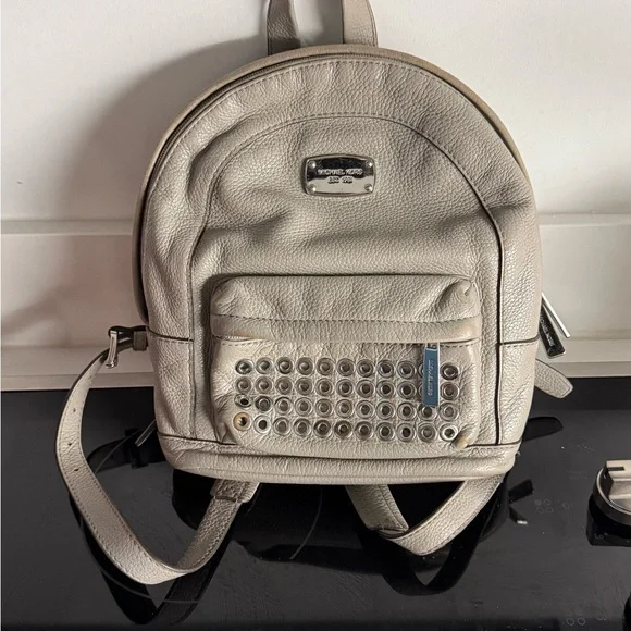 Michael Kors Beige Studded Backpack - Picture 1 of 4